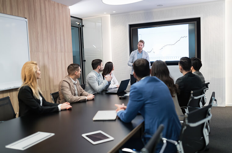 Group of business people discussing things in a boardroom